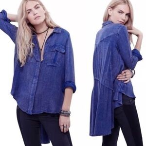 Free People One of the Guys Waffle Knit Pullover